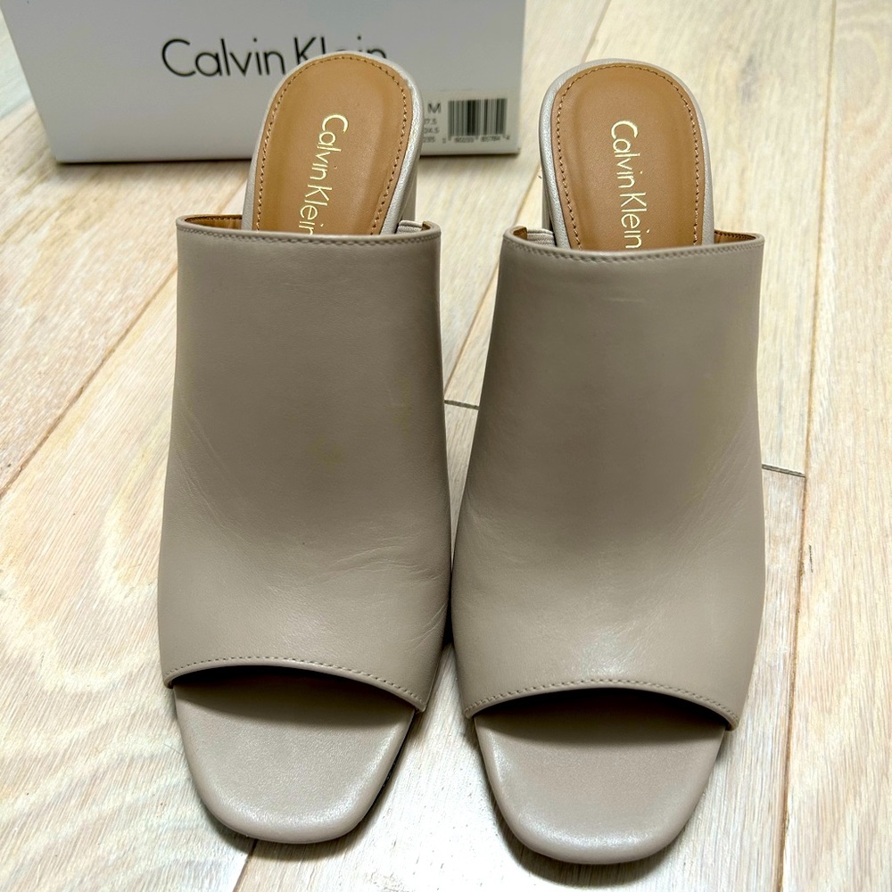Calvin Klein studded beige sandals